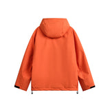 Unisex Winter Cotton Coat Zipper Pocket Decorative Hooded down Jacket Retro Loose down Jacket