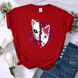 2024Demon Slayer Mask Anime Prints T-Shirt