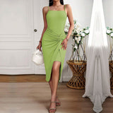 Women Dress Spring and Summer Sexy Slim Fit Hip Spaghetti Straps Dress