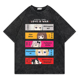 Washed retro T-shirt street print graphic casual cotton summer short sleeves