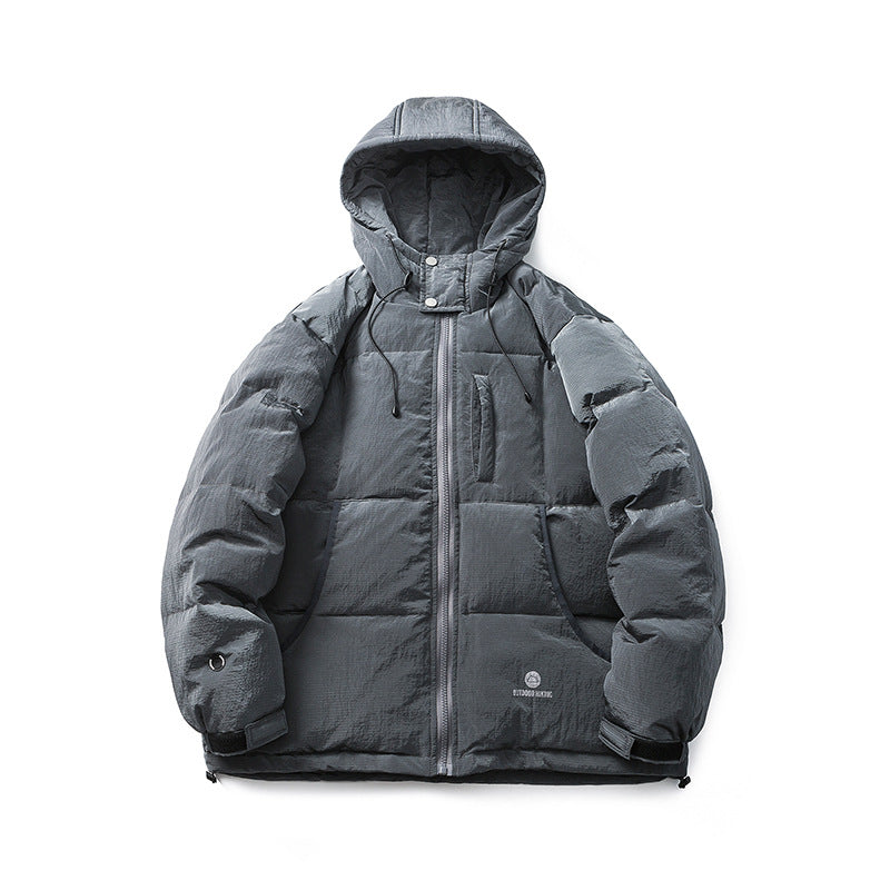Unisex Winter Cotton Coat Winter Hooded down Jacket Retro Warm down Jacket