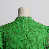 Women Dresses Spring Stand Collar Embroidery Hollow Dress (Qymy0409)