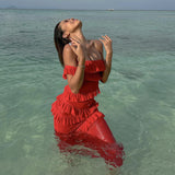 Women Dresses Sexy Ribbon Dress Spring Summer Slim-Fit Long Dress