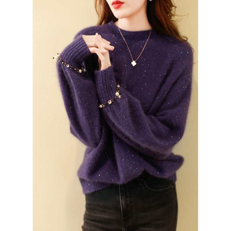 Women Knitwear Autumn and Winter round Neck Knitwear Loose Sweater
