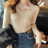 Women Knitwear Autumn and Winter V-neck Sweaters Bottoming Shirt