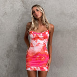Women Dresses Summer Slim-Fit Hip-Wrapped Short Dress Sling Dress