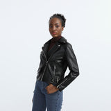 Red Leather Jacket Jacket Pu Lapel Two-Way Short Slim Fit Jacket Leather Coat Women