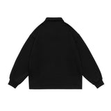 Unisex Hoodie Autumn Polo Collar Buckle Sweater