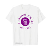 Inspired by Queen's Platinum Jubilee 2022 Elizabeth 70 Years T-Shirt Graphic Print Crew Neck