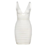 Women Dresses Summer Hollow Sexy Backless Sheath Slim Fit Dress (Bla0420)