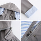 Women Trench Coat Autumn and Winter Detachable Hat Windbreaker Raincoat