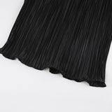 Women Dress Black Pleated Dress Female Autumn Winter Long Dress