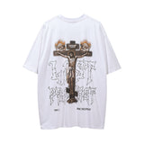 Men Vintage T-Shirt Printed Short Sleeve T-shirt Men's Trendy Loose round Neck Half Sleeve