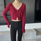 Women Cardigan Sweater Long Sleeve Knitted Sweater Cardigan Slim V-neck Sexy Sweater Coat 8t8232