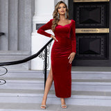 Women Dress Fall/Winter Slim Hip-Wrapped Dress
