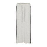 Women Long Skirt Side Striped Contrast Color Mid-Length A- line Skirt