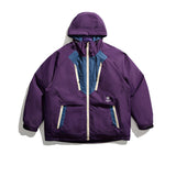 Unisex Winter Cotton Coat Stitching Hooded down Jacket Retro Warm down Jacket