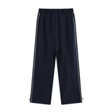 Men Sweatpants Side Striped Casual Pants Men's Casual Loose Track Pants Drawstring Elastic Waist Straight-Leg Trousers