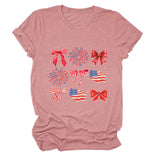 Summer T-shirt print picture bow fashion short sleeve