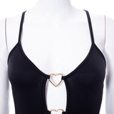 Women Dresses Spring Hollow-out Camisole Sheath Dress (Bla0420)