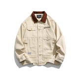 Unisex Jacket Fall Lapels Contrast Color Jacket