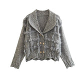 Women Sweater Knitwear Knitted Lapel Sweater Women Autumn Classic Style Cardigan Outerwear Top