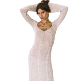 Women Knit Beach Cover Knitted Sexy Backless Dress