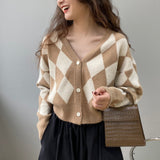 Women Cardigan Sweater V-neck Cardigan Coat Sweater Cropped Top 8t7230