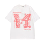 Men T Shirt Hip Hop Fun Butterfly Graffiti Couple Short Sleeve T-shirt