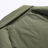 Unisex Winter Cotton Coat Lapel down Jacket Retro Loose Velvet down Jacket