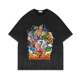 Washed and old short-sleeved T-shirt retro ONE PIECE