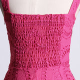 Women Dresses Summer Strap Lace Embroidery Hollow Dress (Qymy0409)