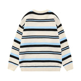 Unisex Sweater Autumn Striped Embroidered Sweater