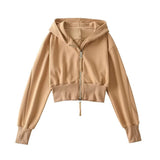 Women Jacket Double Zipper Patchwork Hoodie Women's Cardigan Jacket