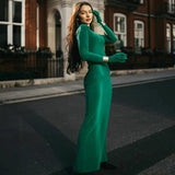 Women Dresses Winter Slim-Fit Hood Split Dress