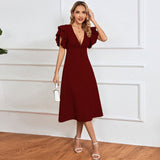 Women Dress Spring/Summer V-neck Sexy Backless Long Dress