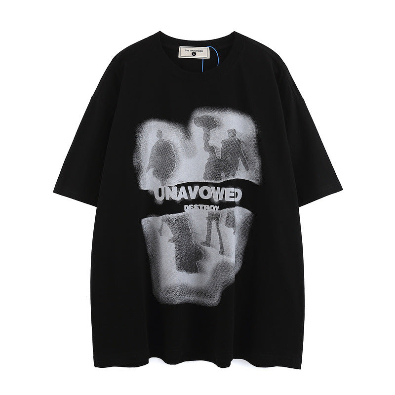 Men T Shirt Graffiti Printing Couple Short Sleeve T-shirt