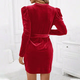 Women Dress Long Sleeve Narrow Skirt