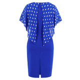Women Date Dress Summer Polka Dot Printed Chiffon Dress V-neck Hip Skirt