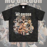 Mens Vintage Boxer T-Shirt American Vintage McGregor Printed Short Sleeve T-Shirt Washed Cotton Top