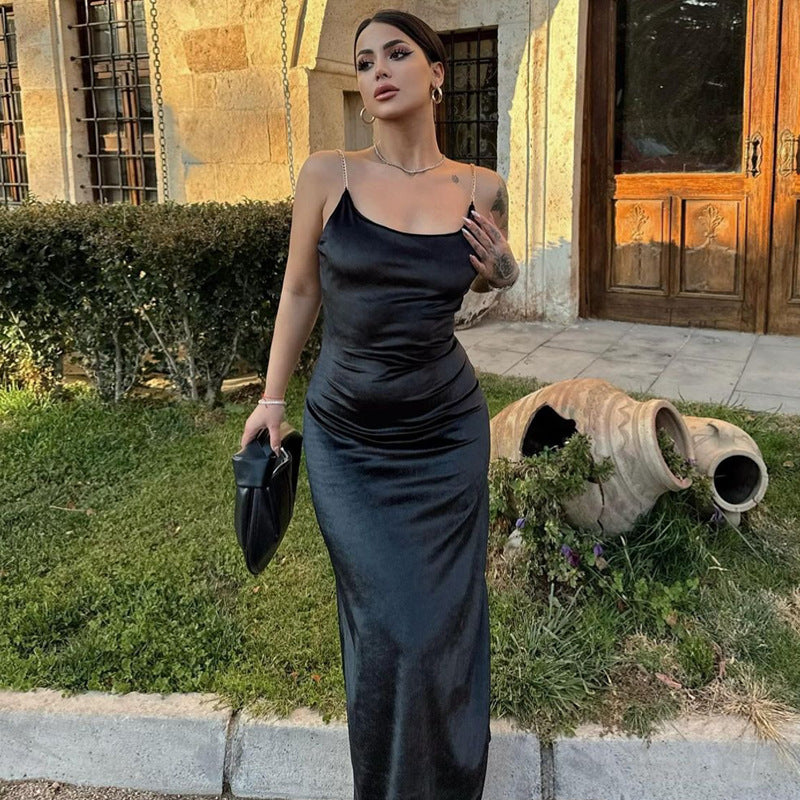 Women Dresses Summer Sexy Backless Spaghetti Straps Dress