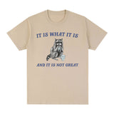 It Is What It Is and It Is Not Great T Shirt Funny Raccoon