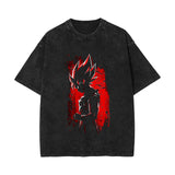 Washed and old retro short-sleeved T-shirt anime dragon ball