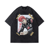 Men T Shirt Vintage Cheetah Print Distressed Short Sleeve T-shirt