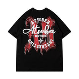 Men T Shirt Gothic Letter Graffiti Couple Short Sleeve T-shirt
