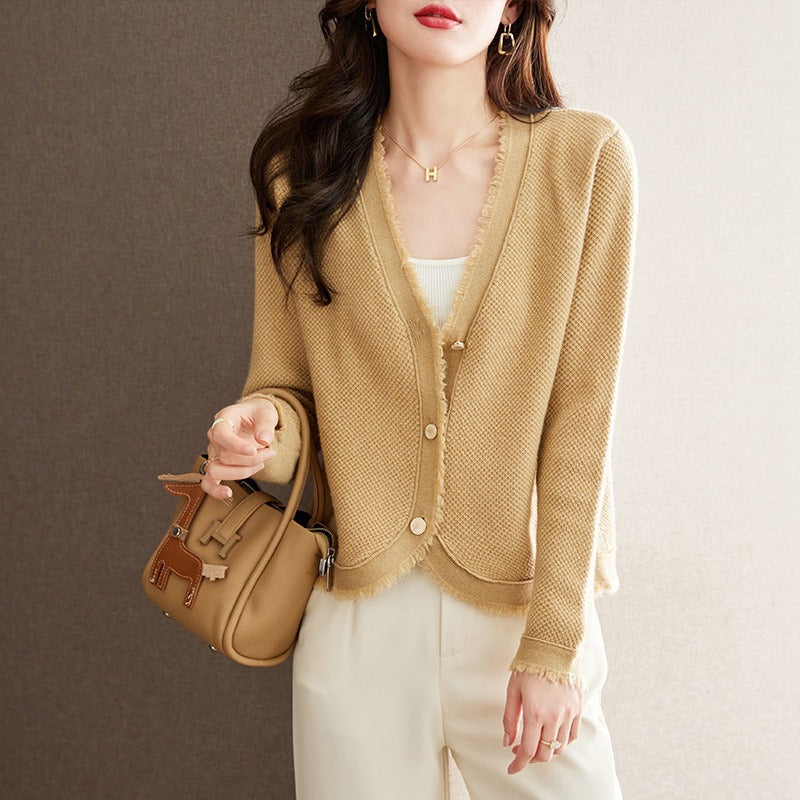 Women Knitwear Autumn Tassel Sweater Loose Knitted Cardigan