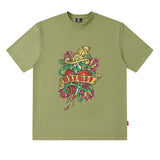 Men T Shirt Rock Vintage Print Short Sleeves T-shirt
