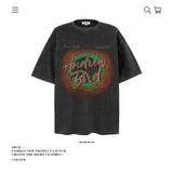 American vintage street T-shirt pure cotton retro men's and women's summer loose half sleeves