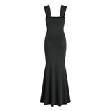Women Dress Sheath Square Collar Vest Dress Sexy Dress