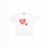 Men T-shirts HUMAN Slub Cotton Love Printed Short Sleeves